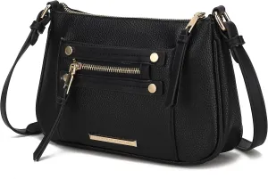 MKF Collection Crossbody Bag for Women, Designer Crossover Vegan Leather Messenger Handbag By Mia K