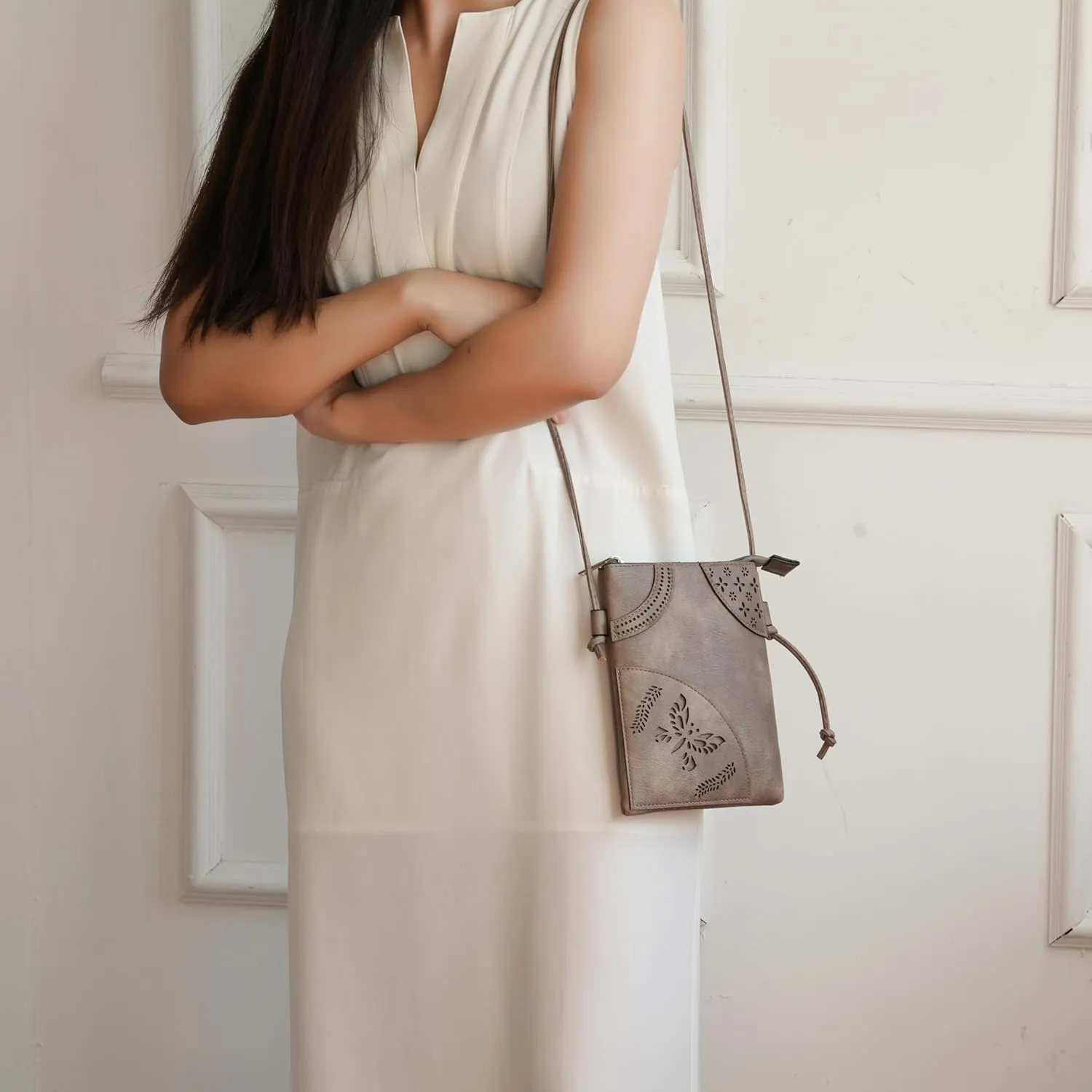 MKF Collection Crossbody Bags for Women Handbag, PU Leather Crossover, Small Shoulder Side Messenger Purse