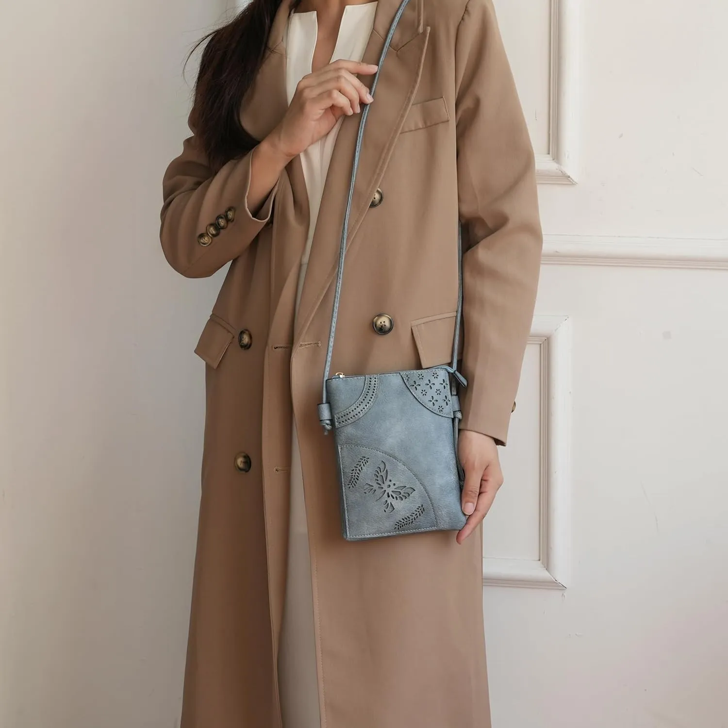 MKF Collection Crossbody Bags for Women Handbag, PU Leather Crossover, Small Shoulder Side Messenger Purse