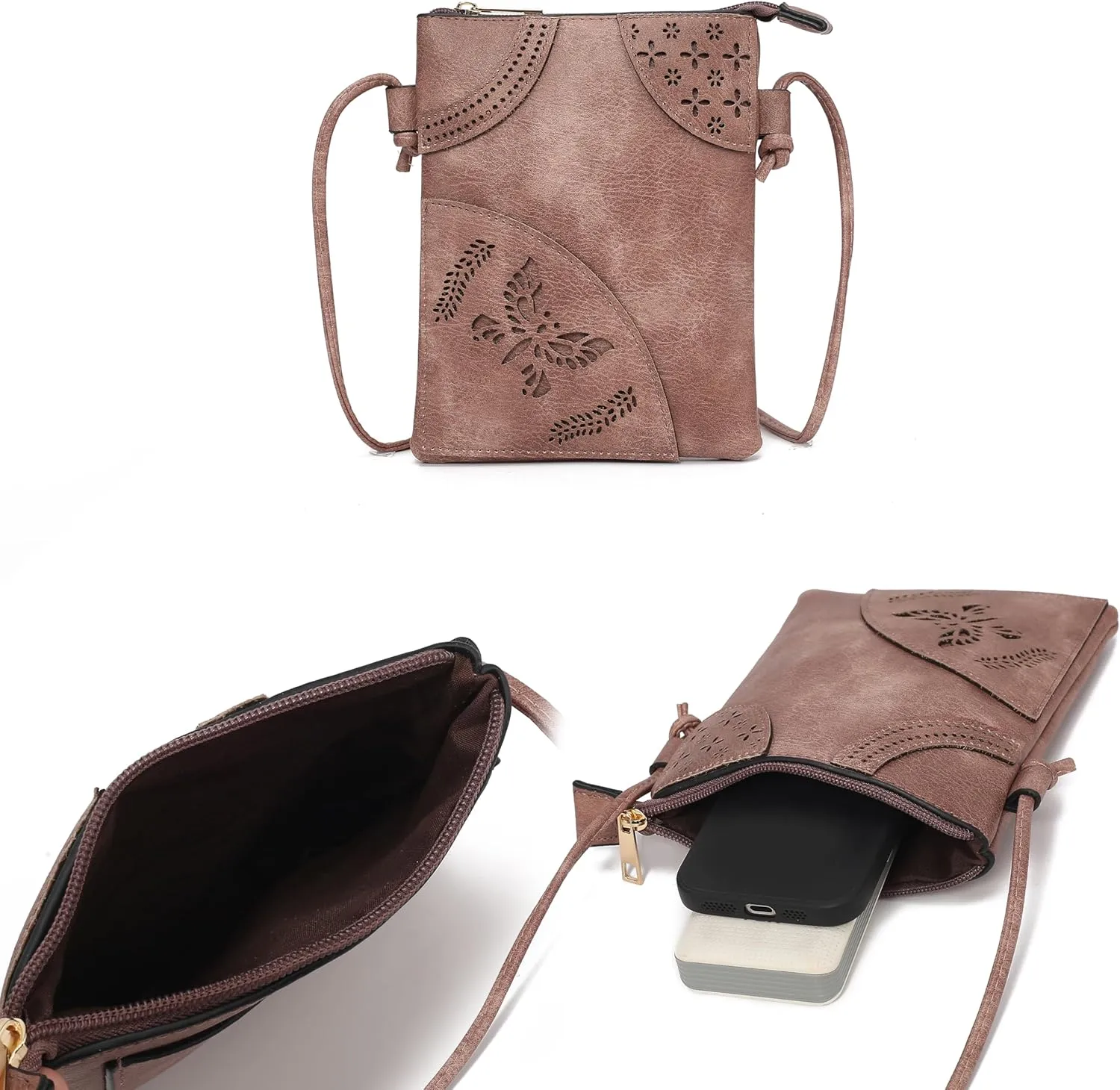 MKF Collection Crossbody Bags for Women Handbag, PU Leather Crossover, Small Shoulder Side Messenger Purse