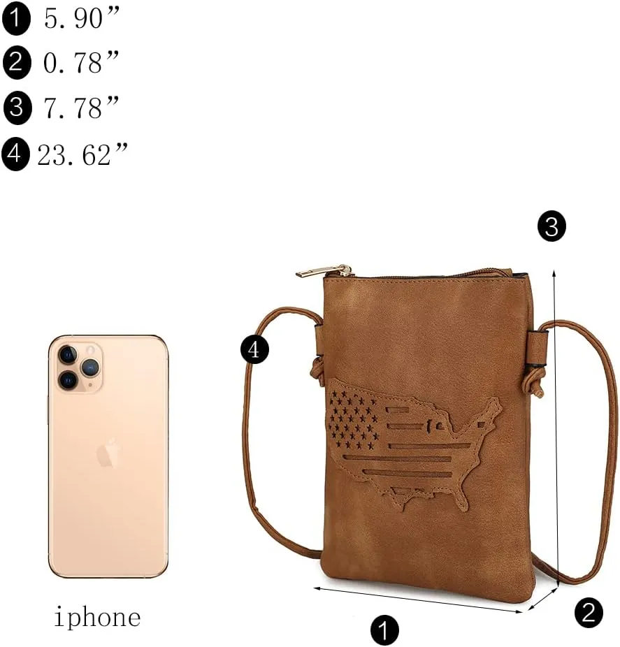 MKF Collection Crossbody Bags for Women Handbag, PU Leather Crossover, Small Shoulder Side Messenger Purse