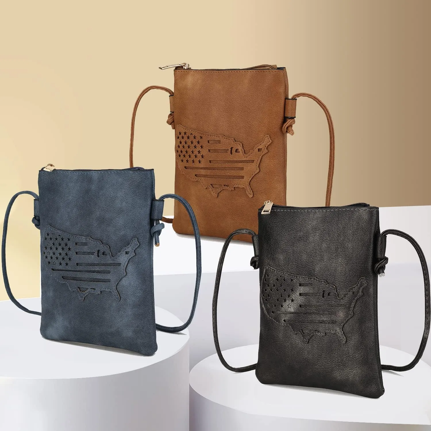 MKF Collection Crossbody Bags for Women Handbag, PU Leather Crossover, Small Shoulder Side Messenger Purse