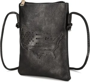 MKF Collection Crossbody Bags for Women Handbag, PU Leather Crossover, Small Shoulder Side Messenger Purse