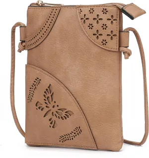 MKF Collection Crossbody Bags for Women Handbag, PU Leather Crossover, Small Shoulder Side Messenger Purse