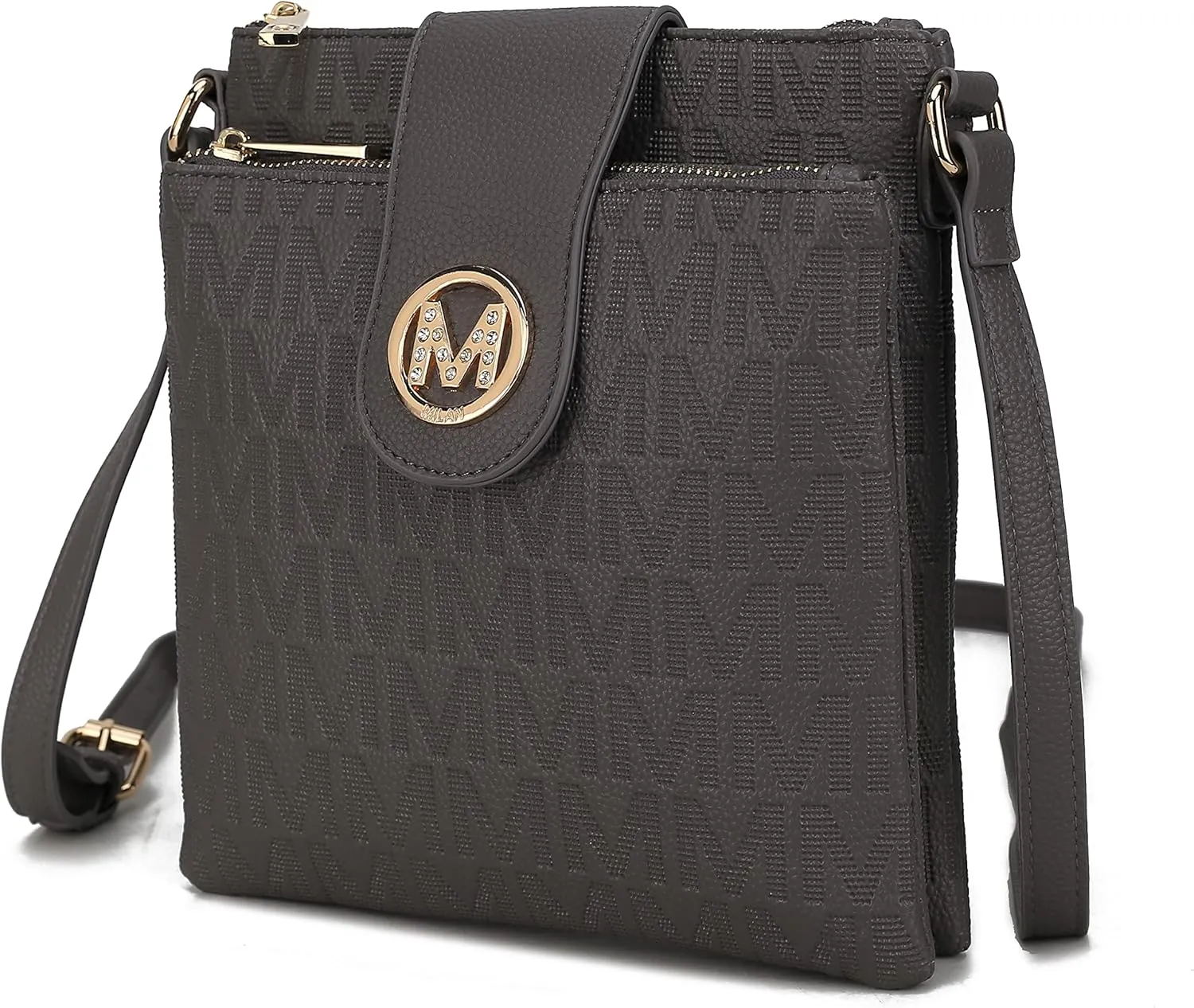 MKF Collection Crossbody Bags for women, Signature Crossover bag Adjustable strap Messenger Cross body handbag Purse