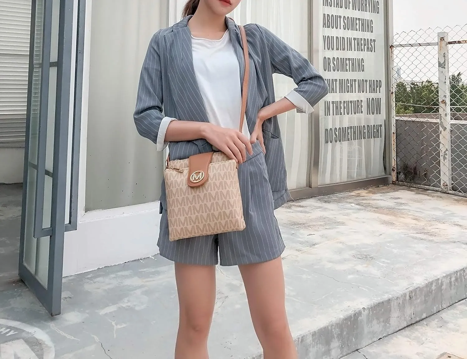 MKF Collection Crossbody Bags for women, Signature Crossover bag Adjustable strap Messenger Cross body handbag Purse