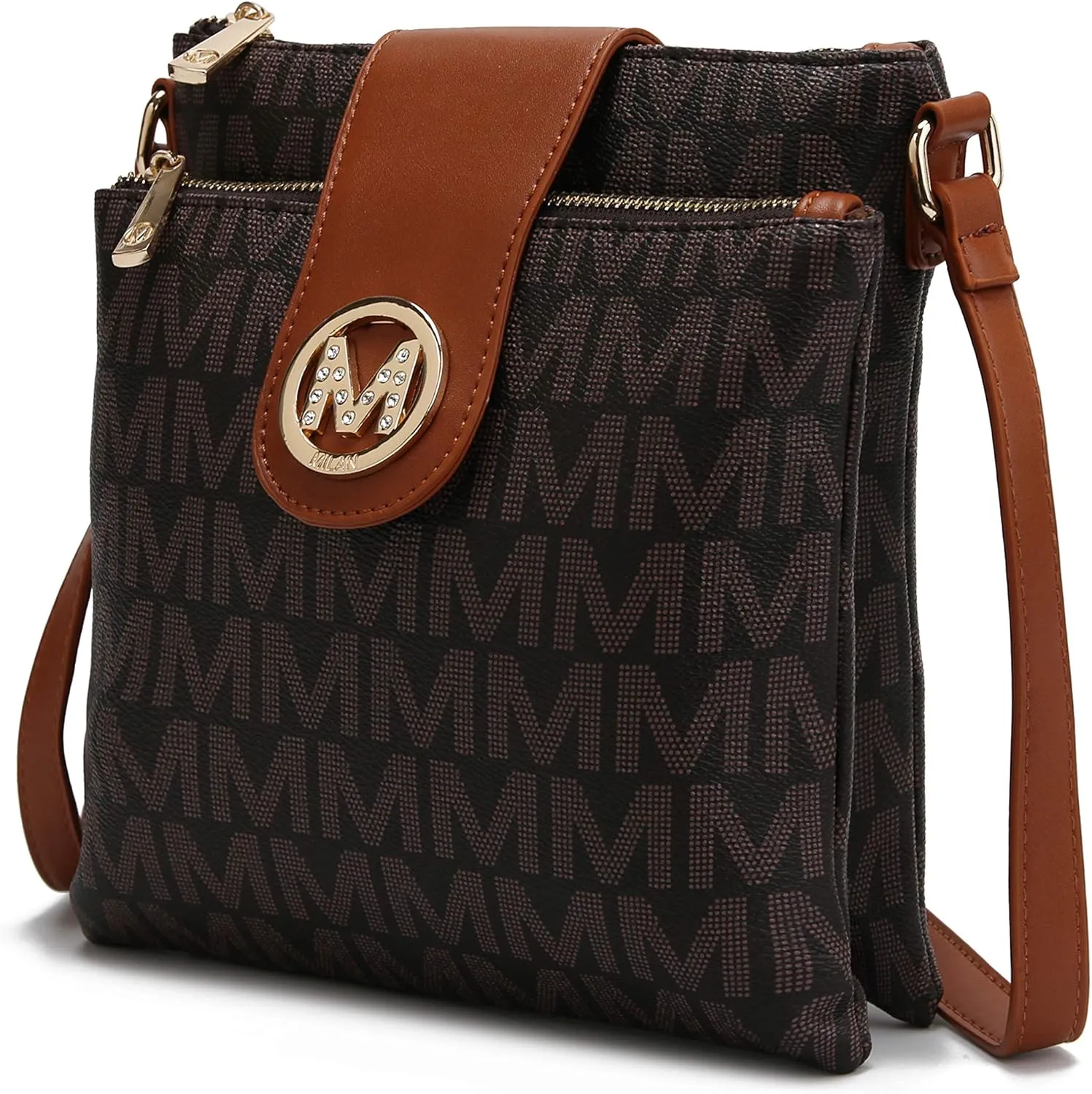 MKF Collection Crossbody Bags for women, Signature Crossover bag Adjustable strap Messenger Cross body handbag Purse