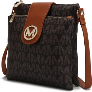 MKF Collection Crossbody Bags for women, Signature Crossover bag Adjustable strap Messenger Cross body handbag Purse
