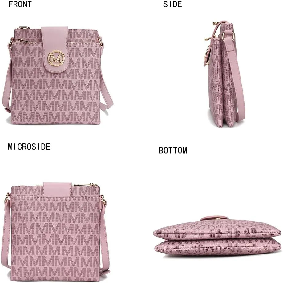 MKF Collection Crossbody Bags for women, Signature Crossover bag Adjustable strap Messenger Cross body handbag Purse
