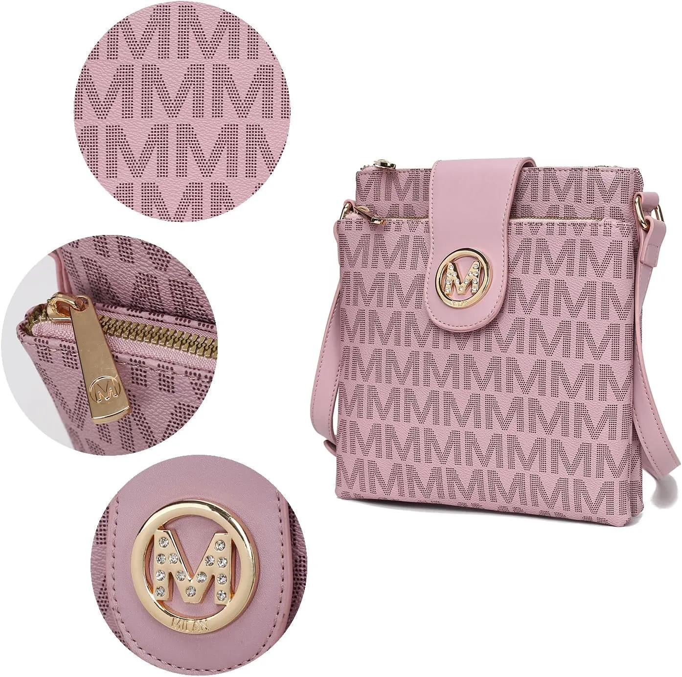 MKF Collection Crossbody Bags for women, Signature Crossover bag Adjustable strap Messenger Cross body handbag Purse