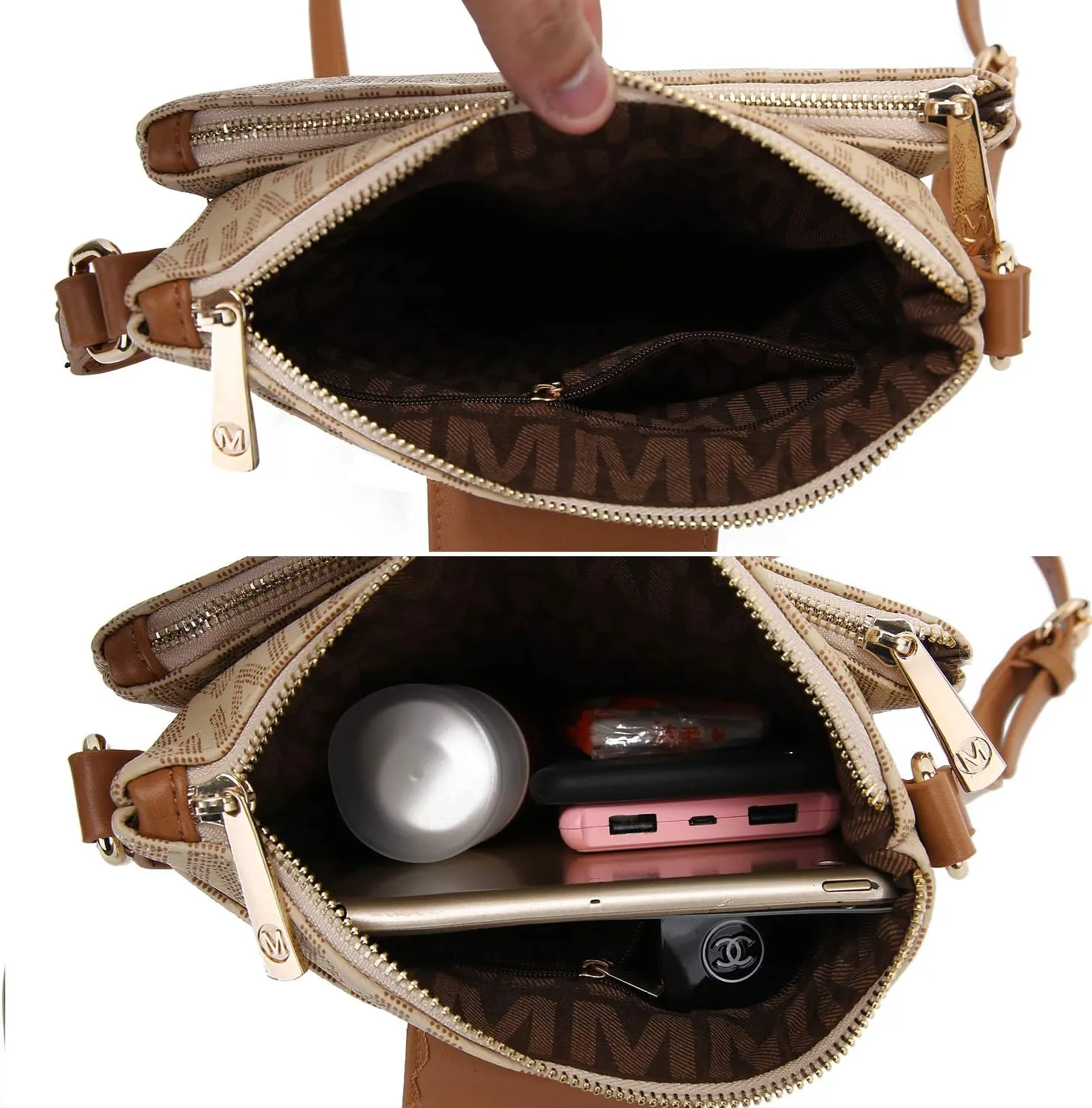 MKF Collection Crossbody Bags for women, Signature Crossover bag Adjustable strap Messenger Cross body handbag Purse