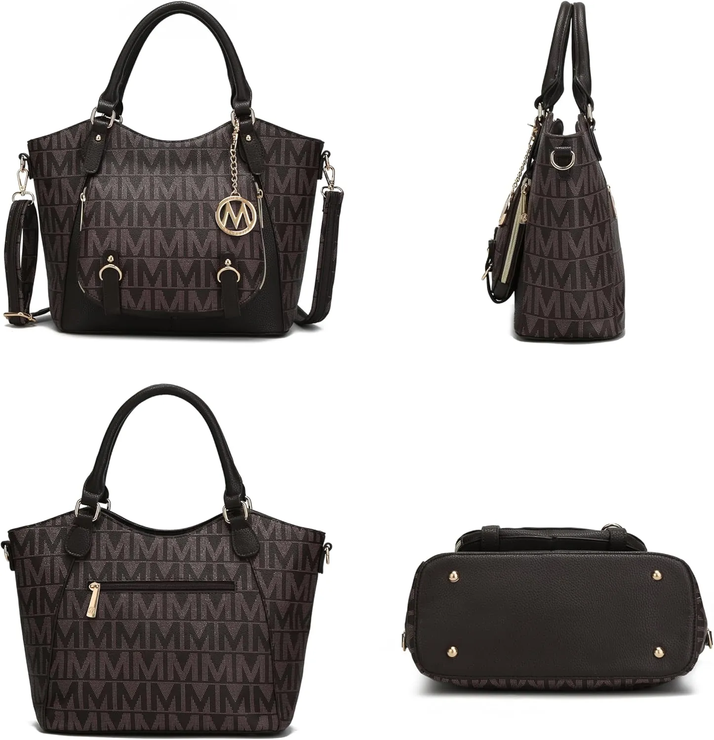 MKF Collection Shoulder Bag for Women, PU Leather Pocketbook Top-Handle Crossbody Purse Tote Satchel Handbag By Mia K