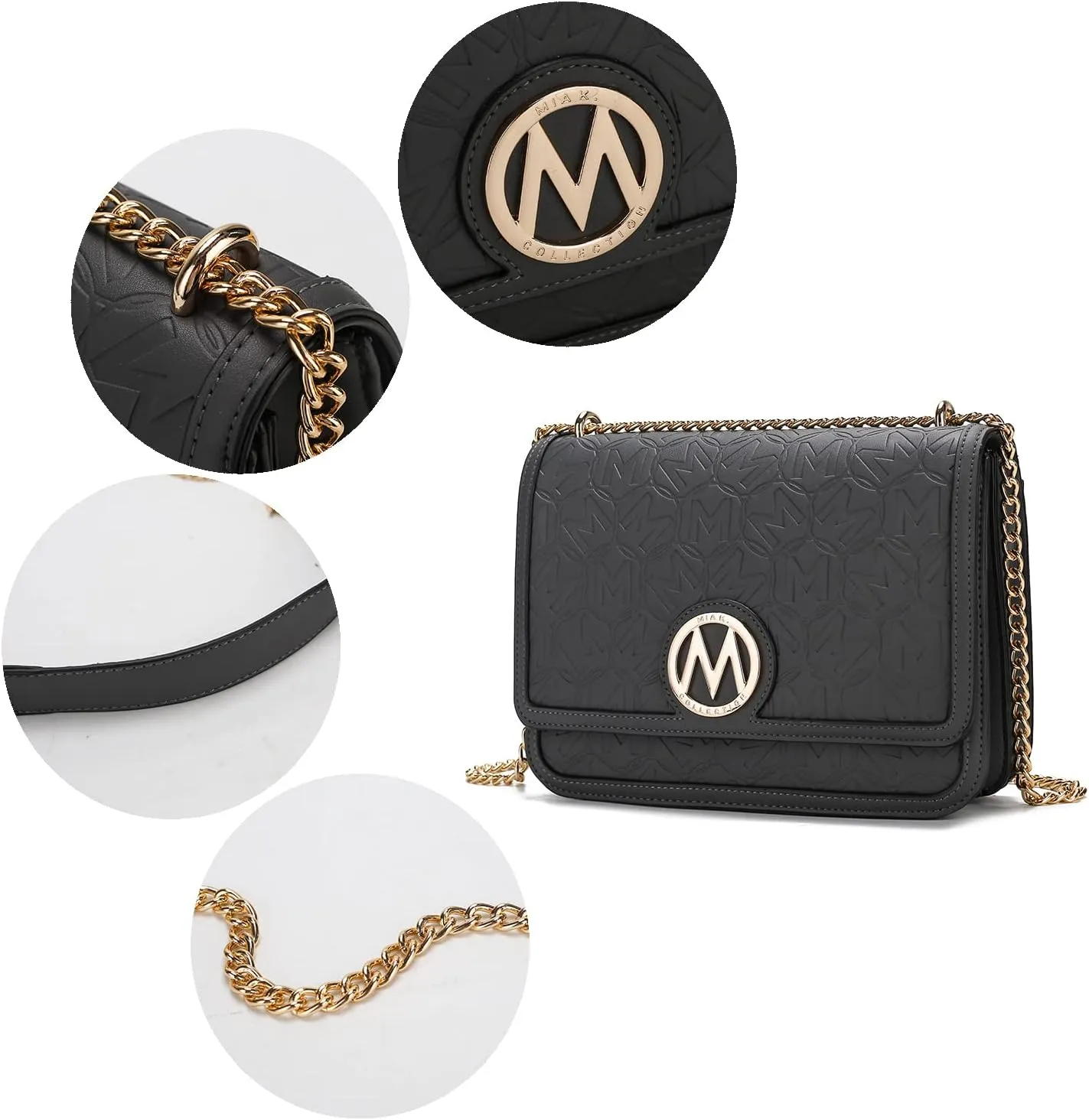 MKF Collection Shoulder Bag for Women, Vegan Leather Designer Handbag Crossbody Purse