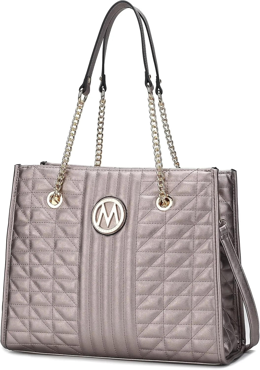 MKF Collection Shoulder Bag for Women, Vegan Leather Fashion Tote Handbag Messenger Purse