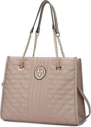MKF Collection Shoulder Bag for Women, Vegan Leather Fashion Tote Handbag Messenger Purse