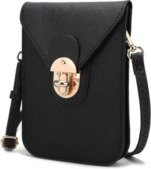 MKF Collection Small Crossbody Cell Phone Case for Women Fashion Turn Lock, Movil phone Bag Adjust Shoulder Strap by Mia K
