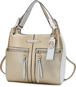 MKF Collection Tote Bag for Women, Vegan Leather Shoulder Bag Handbag Lady Fashion Top Handle Satchel Bag by Mia K