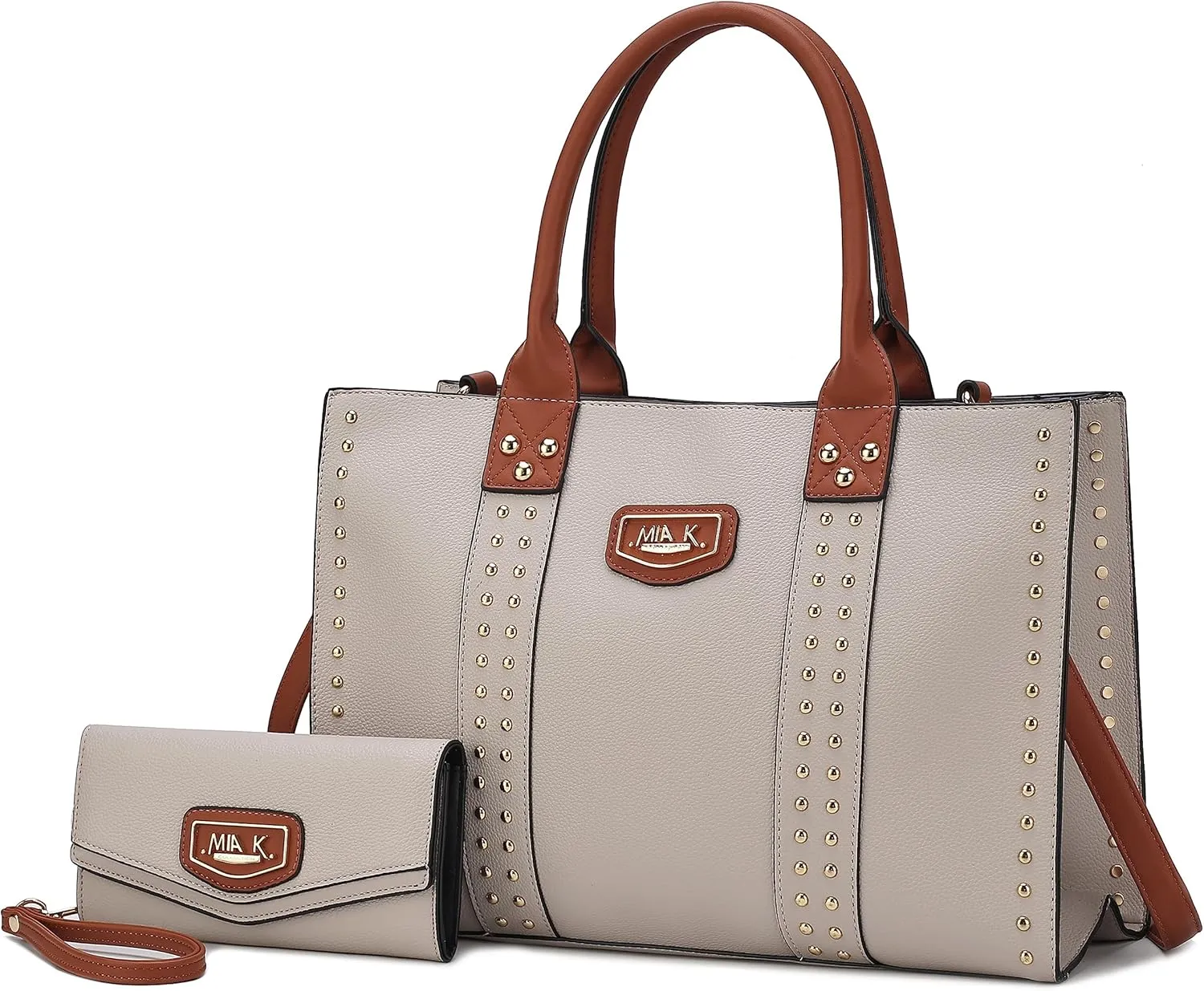 MKF Collection Tote Bag for Women, Vegan Leather Top-Handle Crossover Wristlet wallet & Satchel Handbag Purse by Mia k