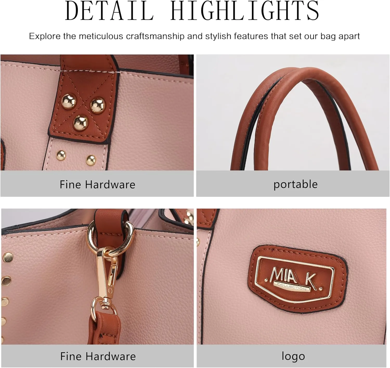 MKF Collection Tote Bag for Women, Vegan Leather Top-Handle Crossover Wristlet wallet & Satchel Handbag Purse by Mia k