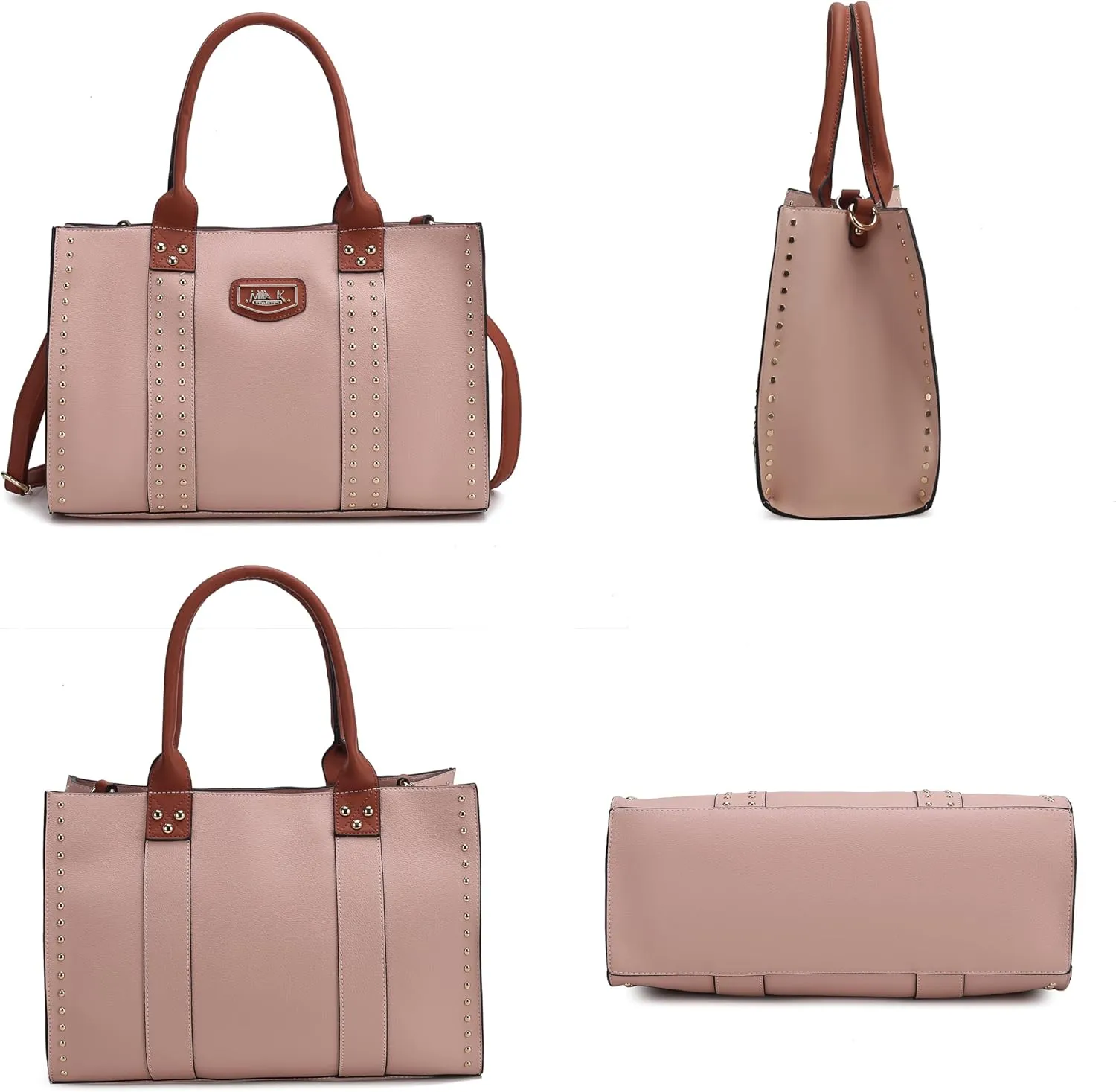 MKF Collection Tote Bag for Women, Vegan Leather Top-Handle Crossover Wristlet wallet & Satchel Handbag Purse by Mia k