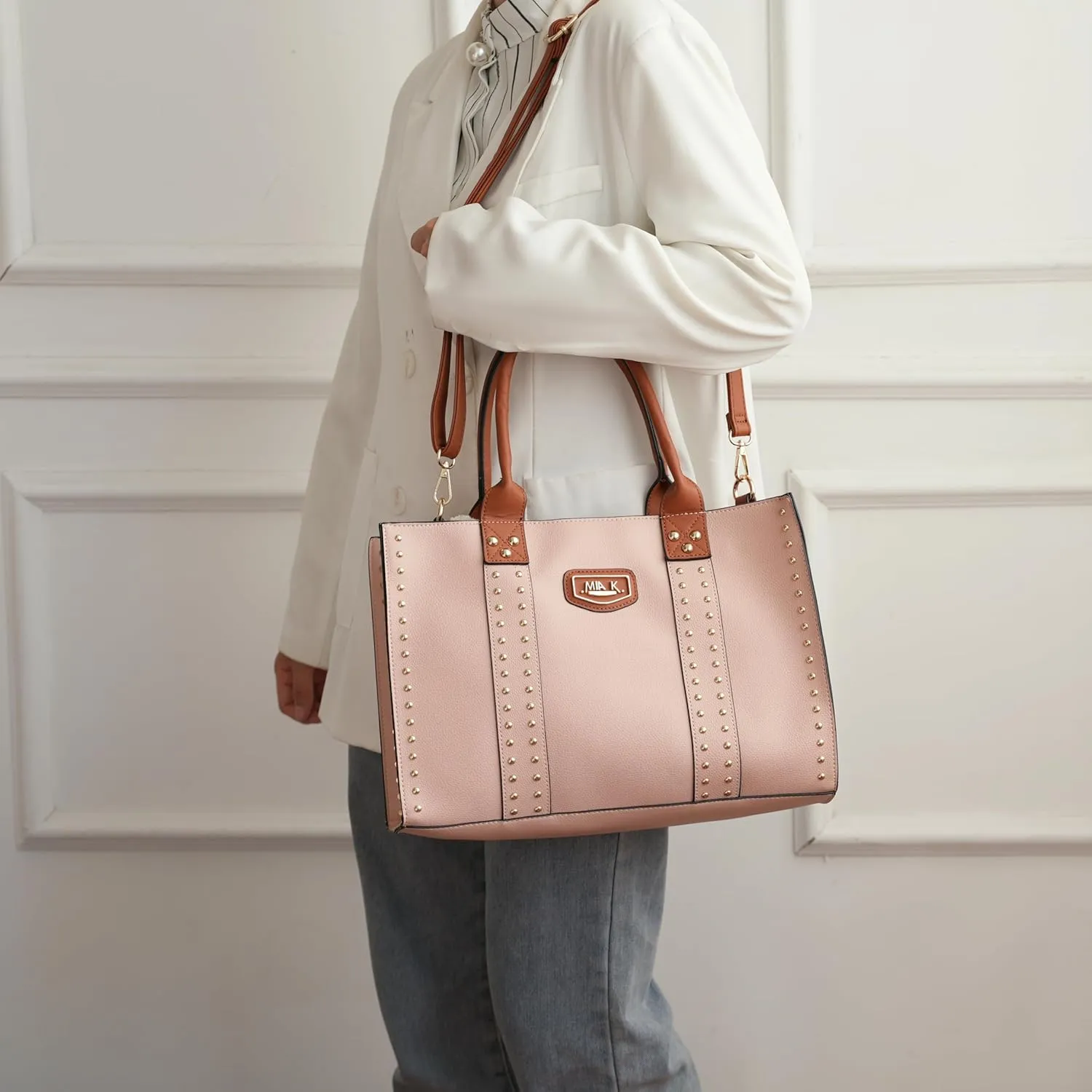 MKF Collection Tote Bag for Women, Vegan Leather Top-Handle Crossover Wristlet wallet & Satchel Handbag Purse by Mia k