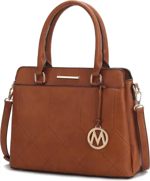 MKF Collection Tote Bag for Women, Vegan Leather Top-Handle Satchel Handbag Crossbody Purse