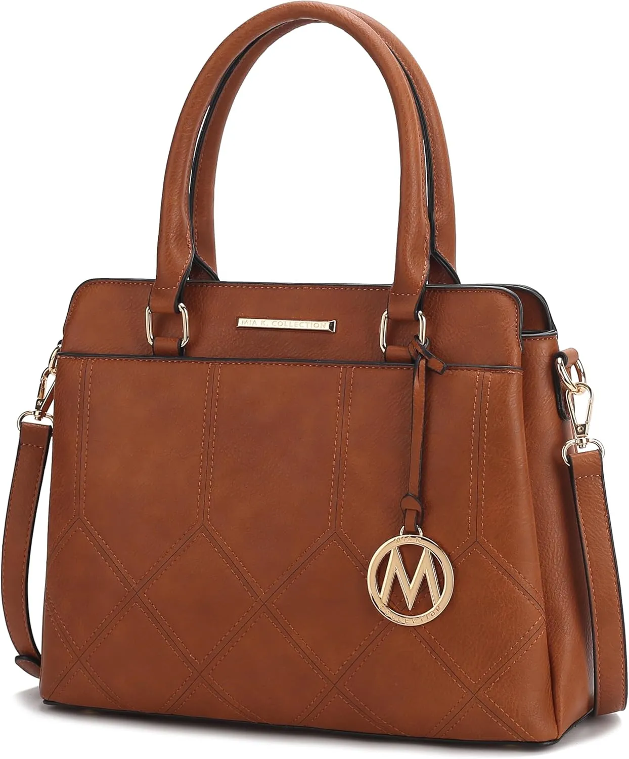 MKF Collection Tote Bag for Women, Vegan Leather Top-Handle Satchel Handbag Crossbody Purse
