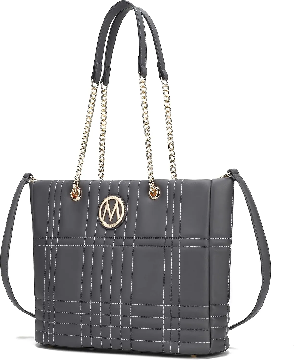 MKF Collection Tote Bag for Women, Vegan Leather Top-Handle Shoulder bag Crossbody Handbag Purse