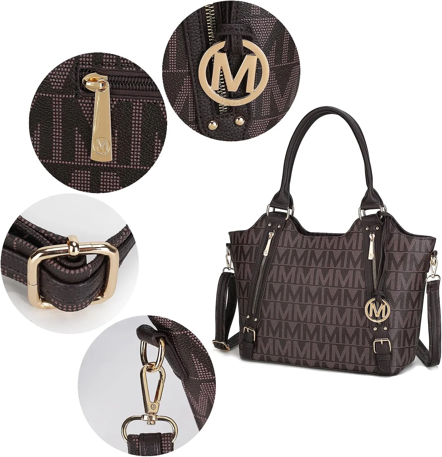 MKF Collection Tote Satchel Handbag for Women: PU Leather Shoulder Bag – Top-Handle Purse, Ladies Pocketbook By Mia K