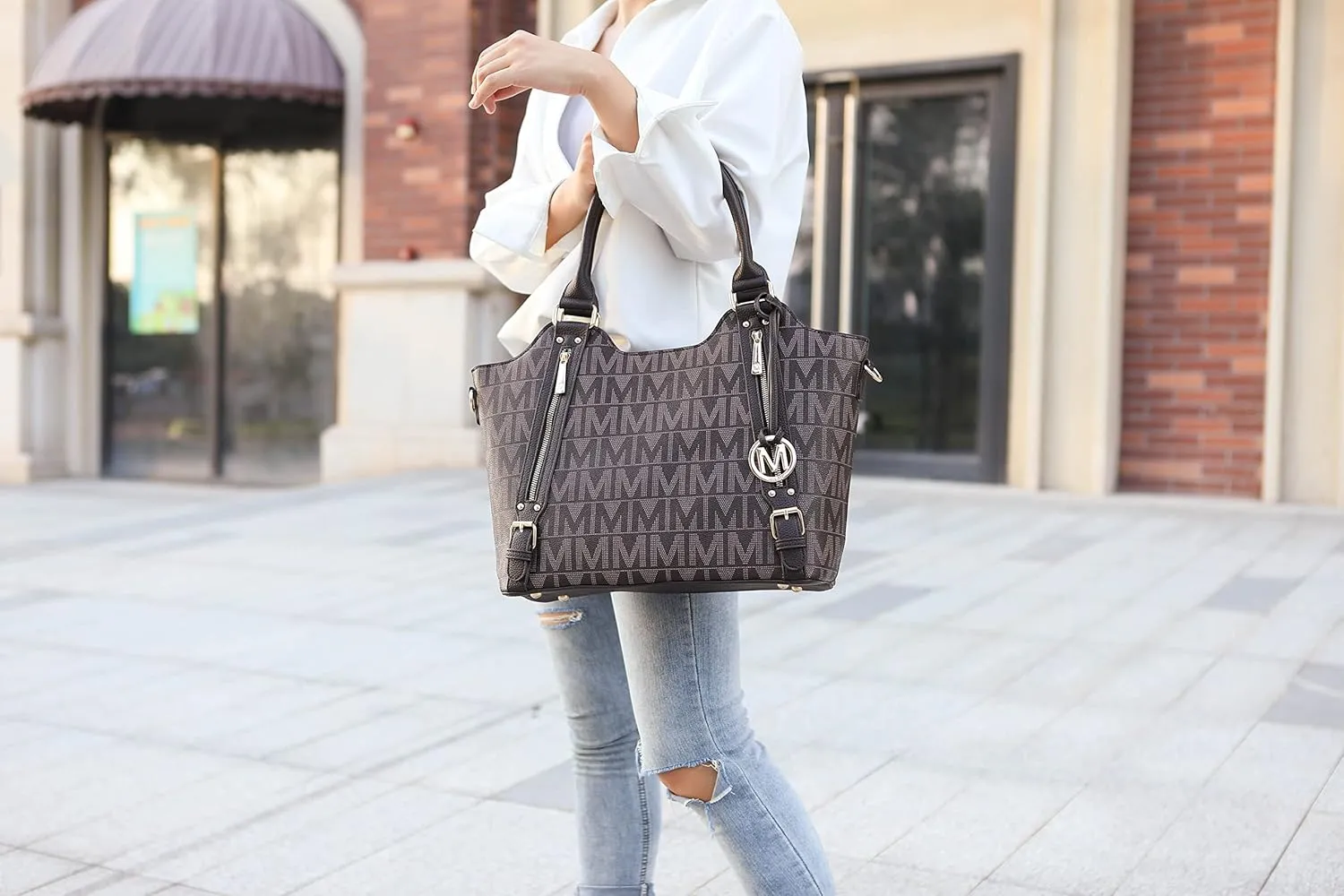MKF Collection Tote Satchel Handbag for Women: PU Leather Shoulder Bag – Top-Handle Purse, Ladies Pocketbook By Mia K