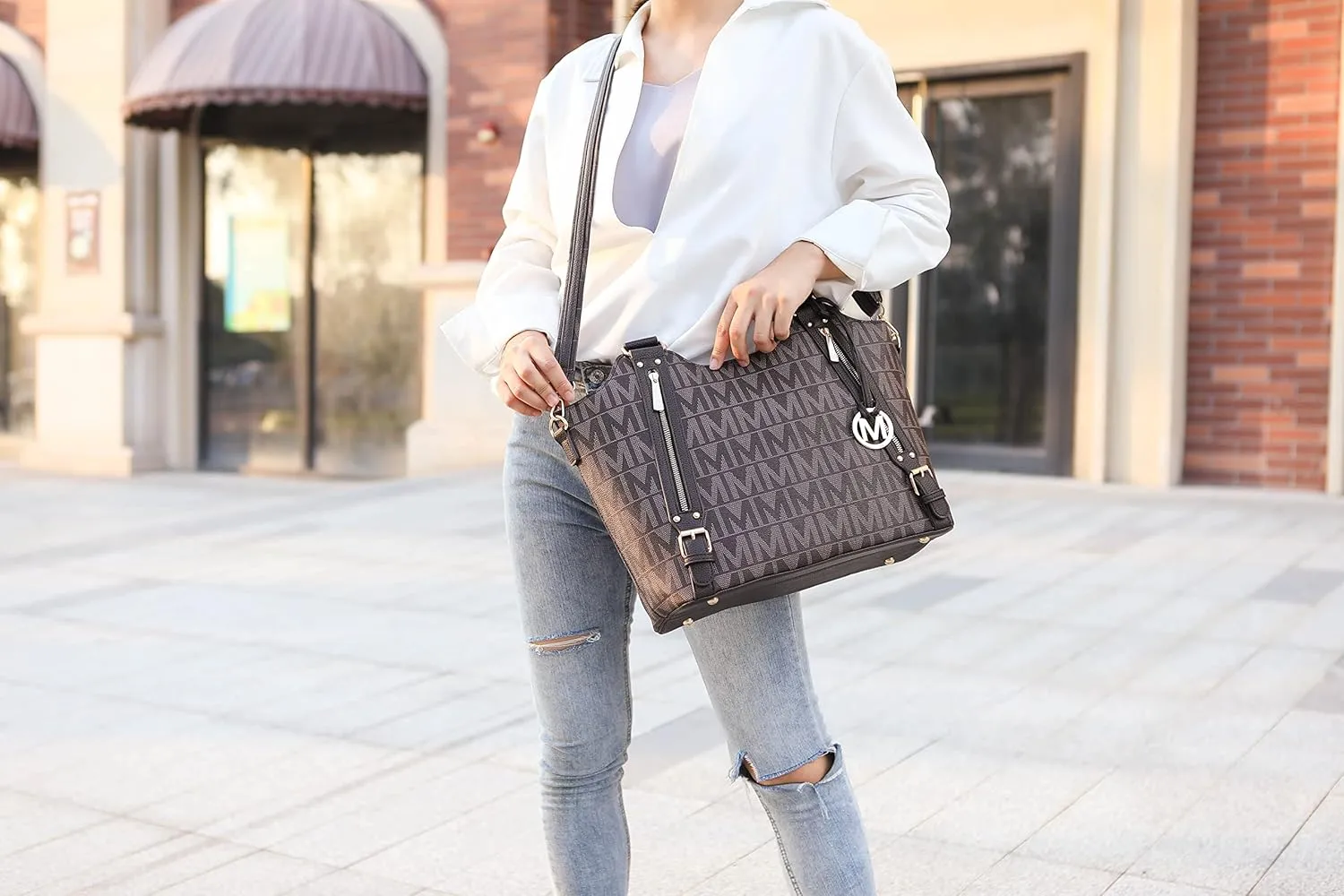 MKF Collection Tote Satchel Handbag for Women: PU Leather Shoulder Bag – Top-Handle Purse, Ladies Pocketbook By Mia K