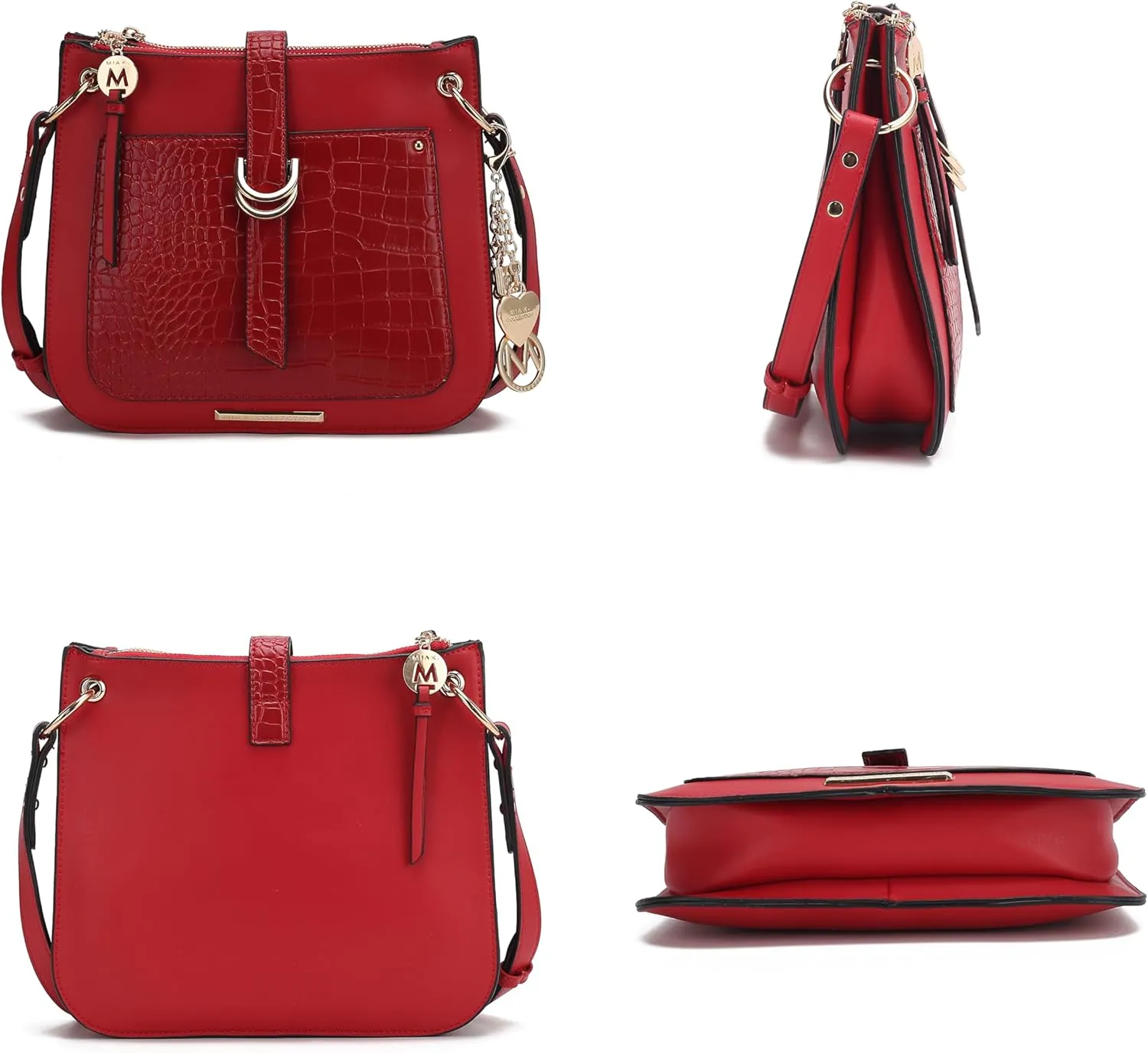 MKF Collection Women's Crossbody Bag, Vegan Leather Crossover Bag, Small Shoulder Bag Handbag by Mia K