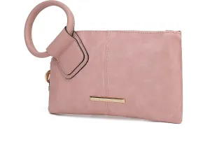 MKF Collection Wristlet Pouch Clutch Wallet for Women's Handbag, Small Purse Black Circular handle Purse Bag By Mia K