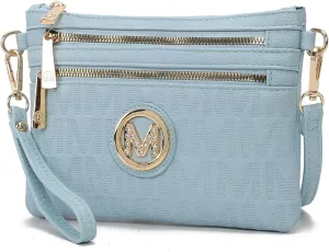 MKF Crossbody Bag for Women, Wristlet Strap – PU Leather Shoulder Handbag – Small Pocketbook Messenger Purse Black