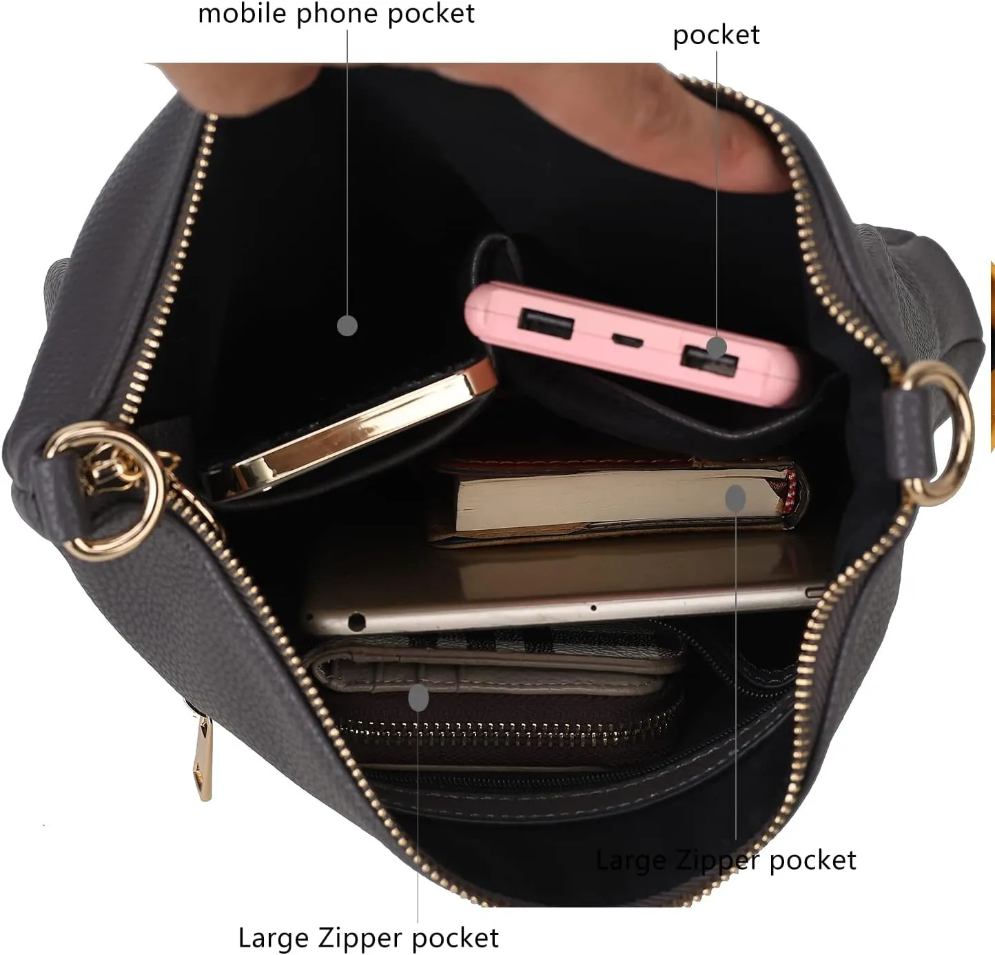 MKF Crossbody Bags for Women Purses and Handbags– PU Leather – Medium Over the Shoulder Side Messenger Bag