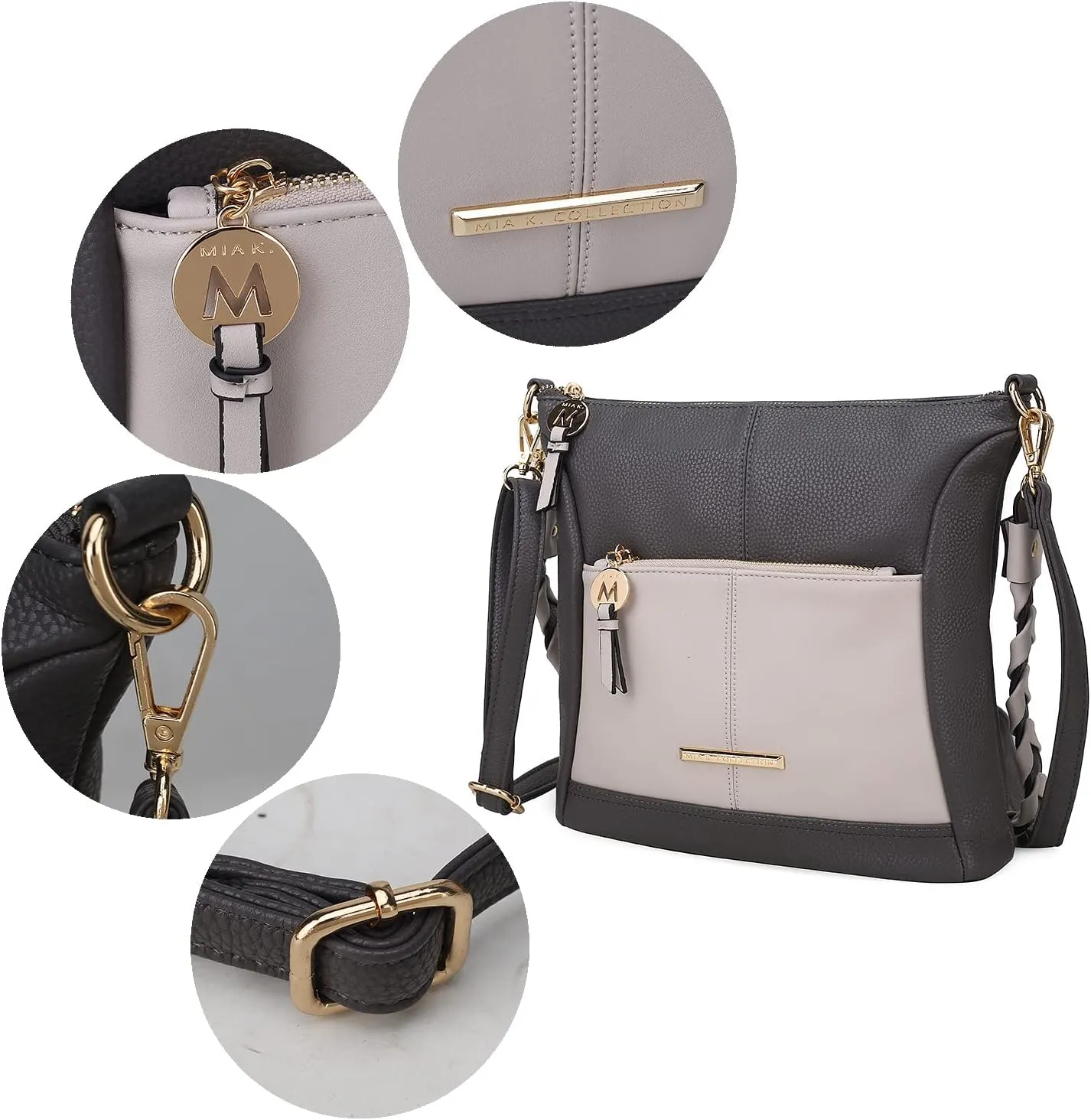 MKF Crossbody Bags for Women Purses and Handbags– PU Leather – Medium Over the Shoulder Side Messenger Bag
