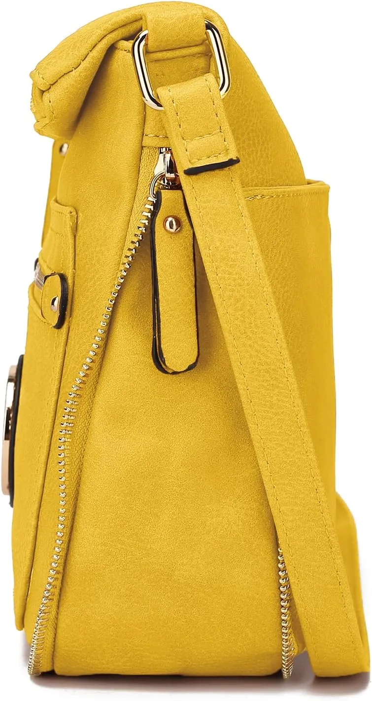 MKF Crossbody Bags for Women – Small PU Leather Crossover Lady Fashion Shoulder Handbag – Side Messenger Purse