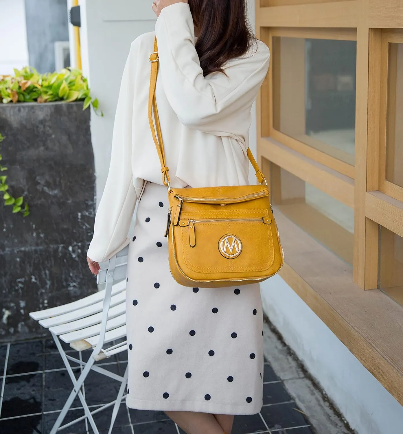 MKF Crossbody Bags for Women – Small PU Leather Crossover Lady Fashion Shoulder Handbag – Side Messenger Purse