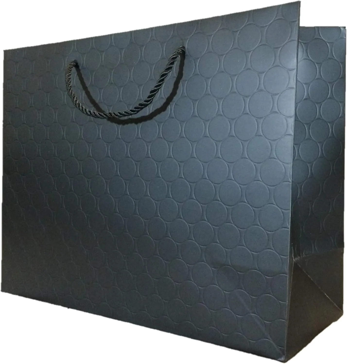 MODEENI Large Black Gift Bags with Handles Bulk - 120 Bags - 13x5x10 Inches - Luxury Matte Paper Boutique Shopping Bags - Reusable Euro Tote with Modern Embossed Design 13x10