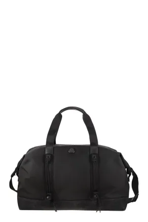 MONCLER Water-Repellent Tech Duffle Handbag with Leather Trim - 53x30x19 cm