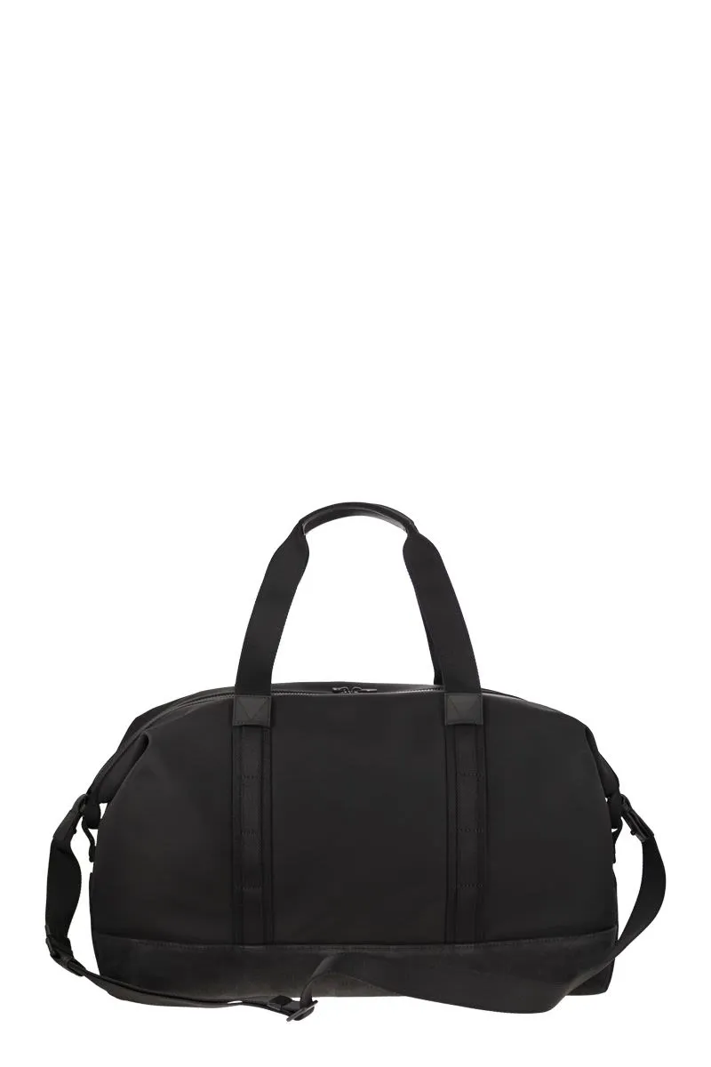 MONCLER Water-Repellent Tech Duffle Handbag with Leather Trim - 53x30x19 cm