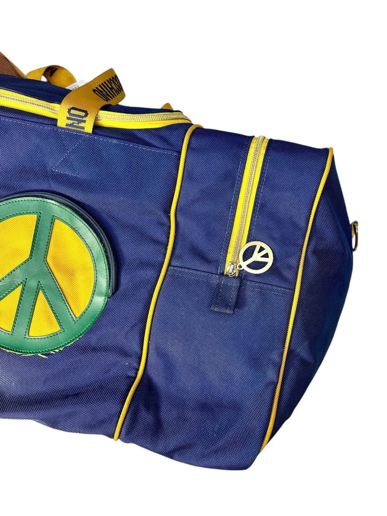Moschino Two-tone Peace Sign Travel Bag