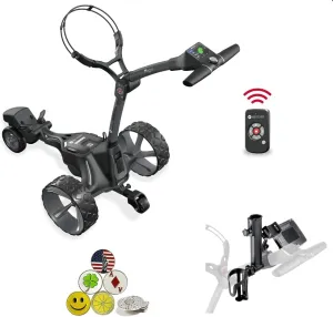 Motocaddy M7 GPS Remote Controlled Touchscreen Electric Golf Caddy with 3.5" LCD, Umbrella/Scorecard/Drink Holders, Device Cradle, 5 Ball Markers, Magnetic Hat Clip
