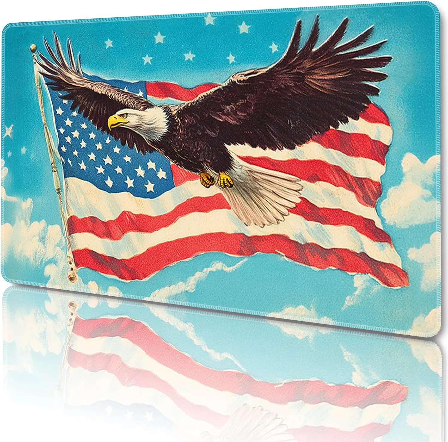 MTG Playmat Magic Card Playmat Games Mat,TCG & CCG Card Games PlayMat with Free Storage Bags Size 24 x 14 Inches (No with Zones,Eagle)