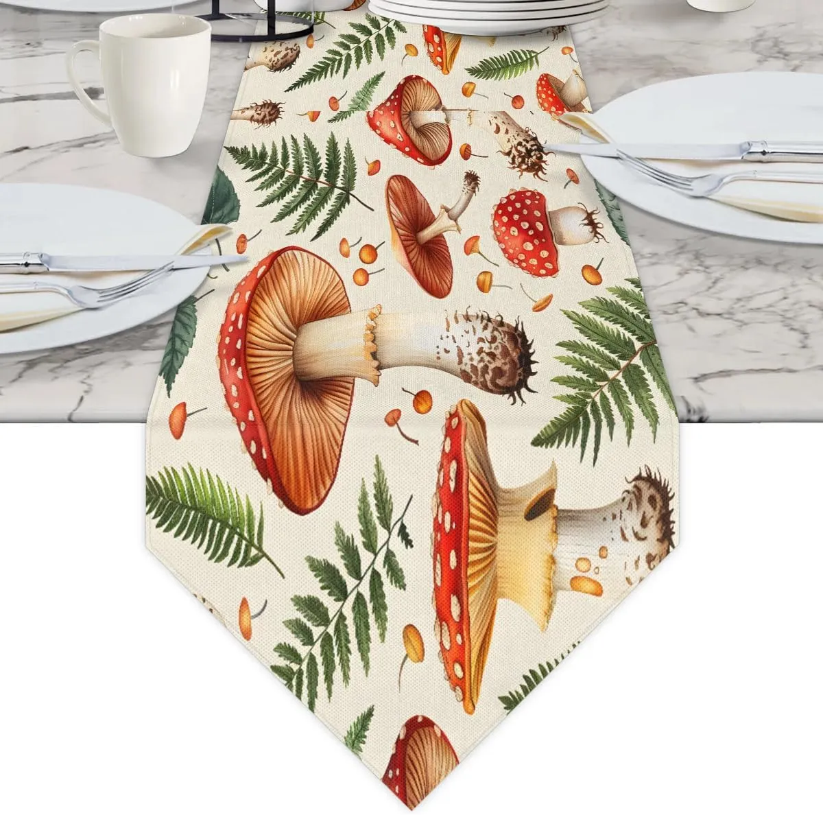 Mushroom Fern Leaves Briefcases for Men Crossbody Bags Laptop Carrying Case Messenger Bag for 15" Laptops and Under