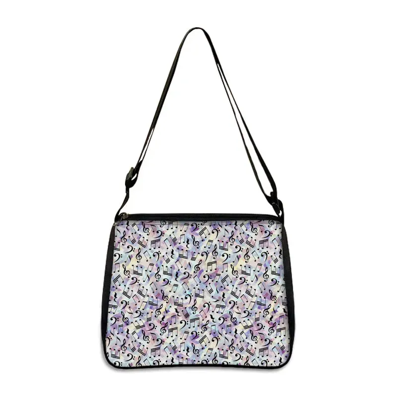 Music Note Print Handbags Women Causal Shoulder Bags Piano Guitar Crossbody Bag Girls Satchel Fashion Messenger Bag Gift