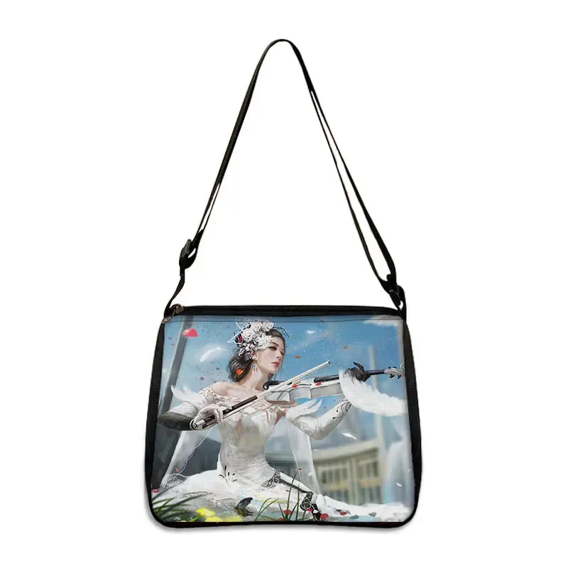 Music Note Print Handbags Women Causal Shoulder Bags Piano Guitar Crossbody Bag Girls Satchel Fashion Messenger Bag Gift
