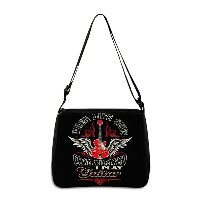 Music Note Print Handbags Women Causal Shoulder Bags Piano Guitar Crossbody Bag Girls Satchel Fashion Messenger Bag Gift