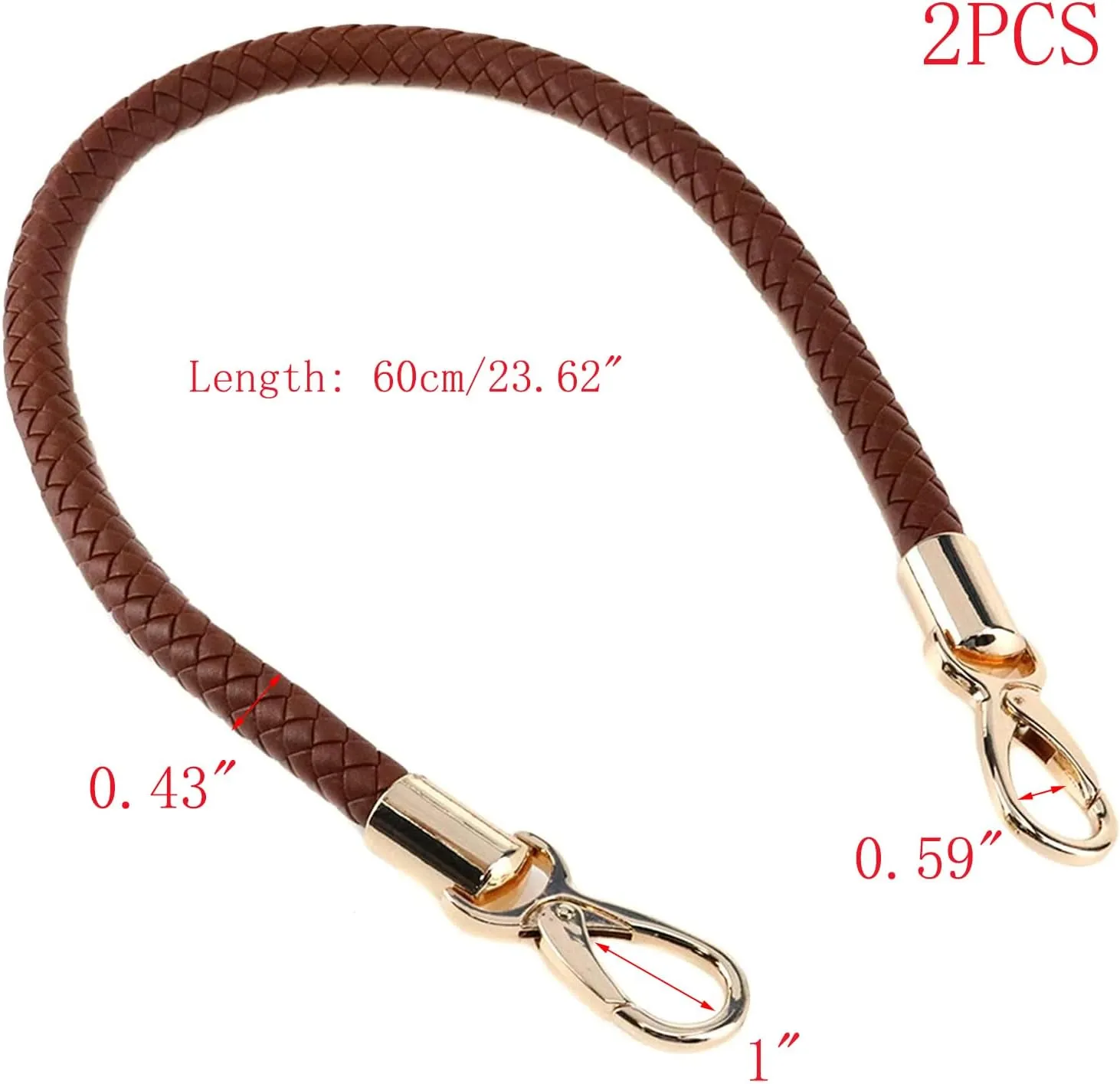 MY MIRONEY Handbag Shoulder Strap Replacement PU Leather Purse Straps Leather Braided Handbag Handles with Buckle
