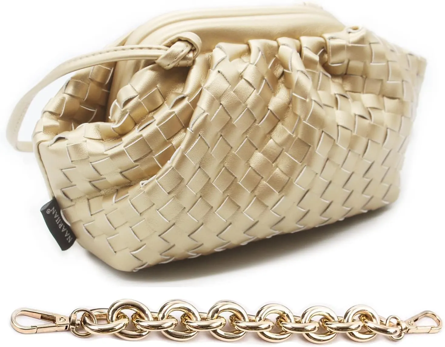 NAARIIAN Woven Crossbody Bags for Women Evening Clutch Hobo Cloud Purse Designer Handbags for Ladies